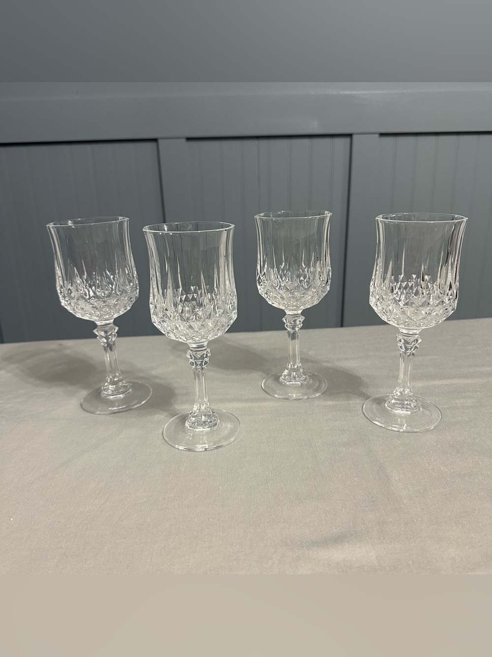 Vintage Cristal d'Arques Longchamp Crystal Goblets Set of 4